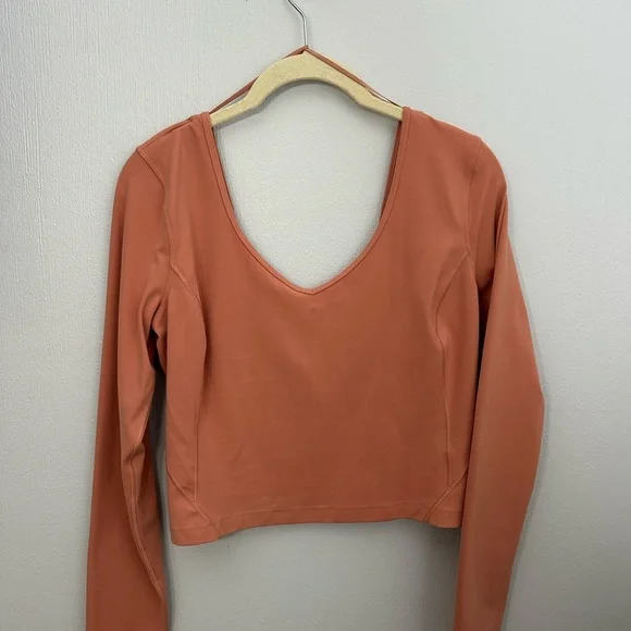 Lululemon Align Long Sleeve Scoop Back Top – Copper Brown, Size US 10 - Picture 3 of 4